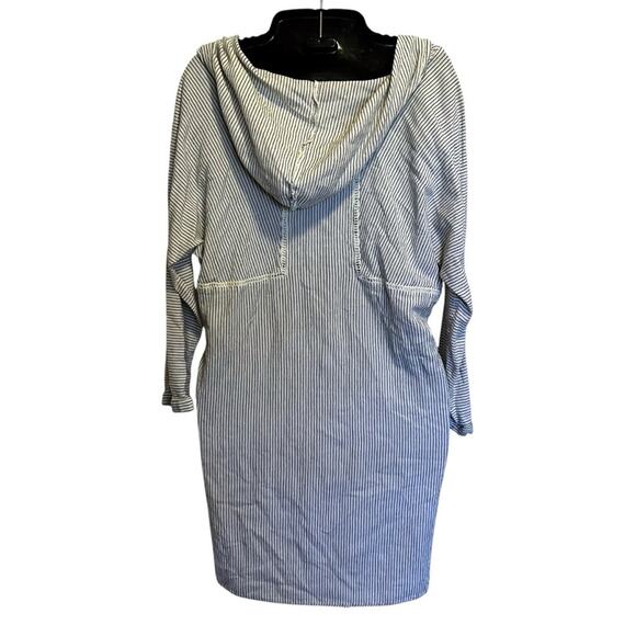 Solito Cotton Striped Beach Swim Cover-Up Tunic Hooded Pockets Resortwear M - Picture 5 of 12